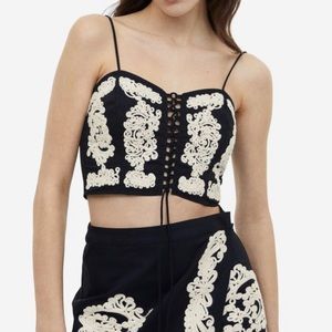 H&M embroidered crop top